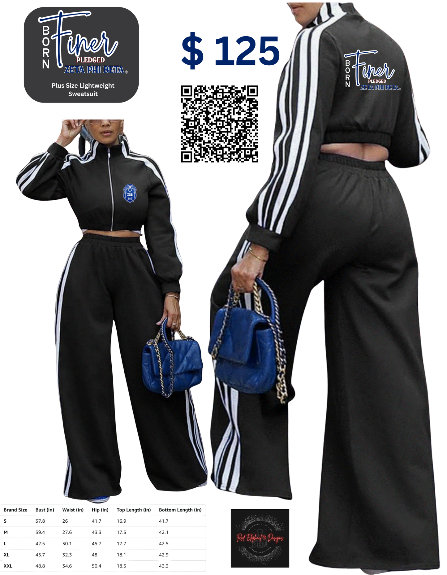 ZPB Born Finer Pledged Zeta Phi Beta Sweatsuit