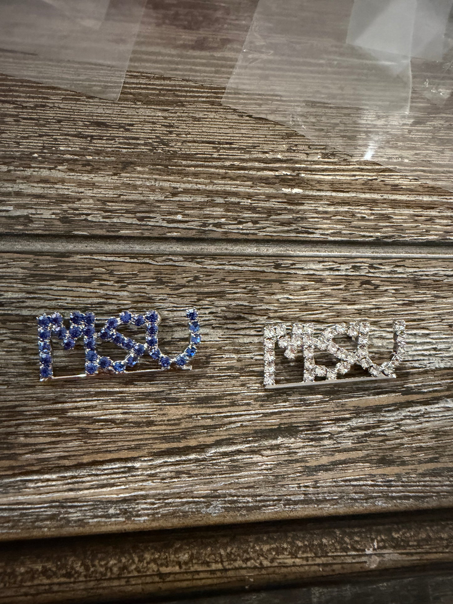 M Club Rhinestone Lapel Pin