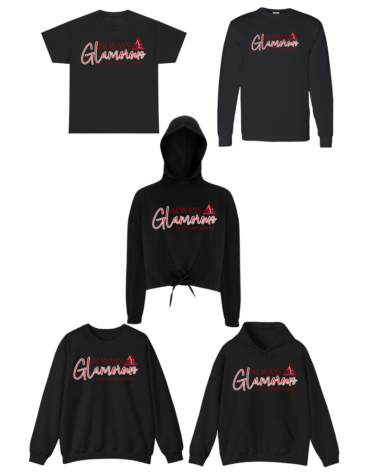DST AG - Always Glamorous Alpha Gamma Chapter T-Shirt/Sweatshirt with AG emblem