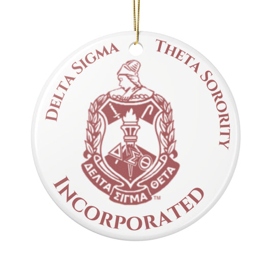QUAC Fundraiser: Delta Sigma Theta Ceramic Ornament — Sorority Crest Holiday Decoration