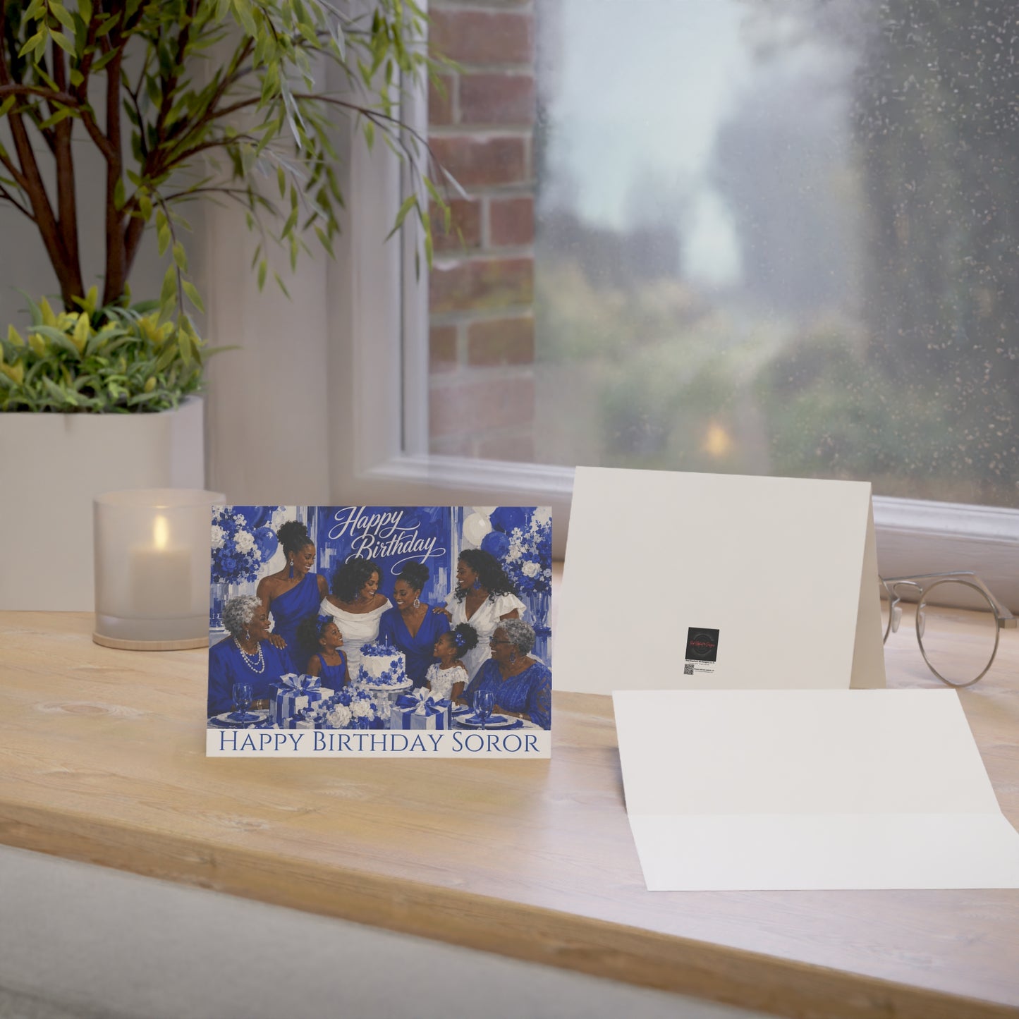 ZPB Happy Birthday Soror: Design 3 - Illustrated - Greeting Cards, Perfect for Crossings Celebrations, Friendship, Special Occasions, Artful Designs, Meaningful Gifts
