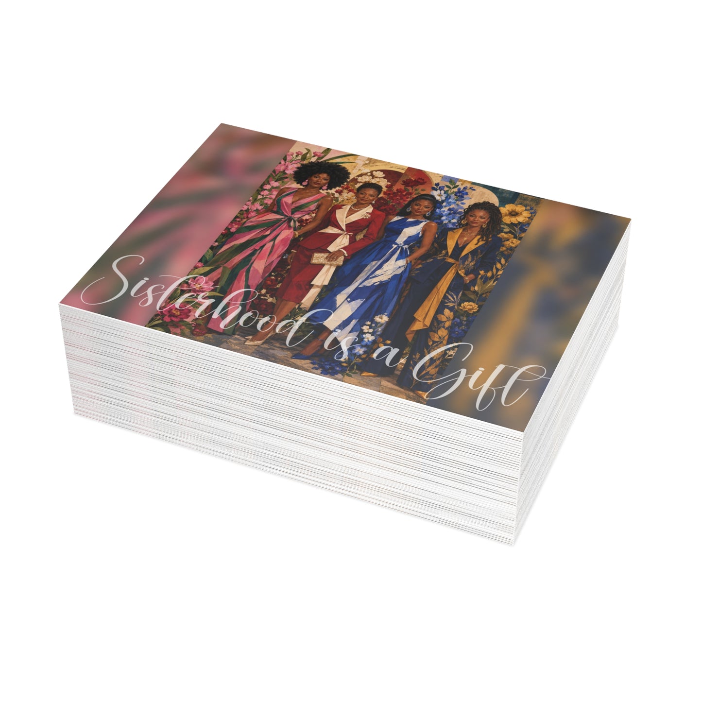 AKA, DST, ZPB and SGR Sisterhood is a Gift - 4 Sororities - Illustrated - Greeting Cards, Perfect for Crossings Celebrations, Friendship, Special Occasions, Artful Designs, Meaningful Gifts