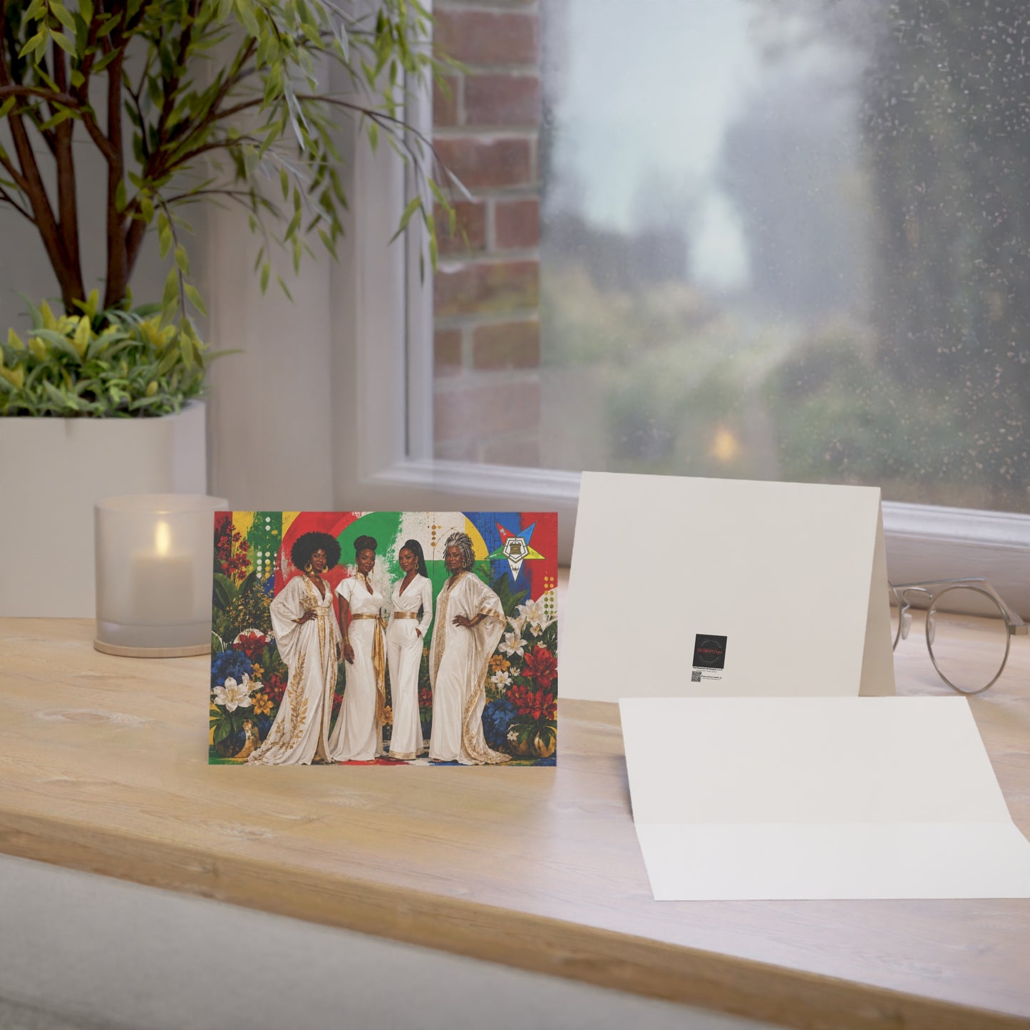 OES Illustrated Card Blank Inside - Greeting Cards, Perfect for Celebrations, Friendship, Special Occasions, Artful Designs, Meaningful Gifts