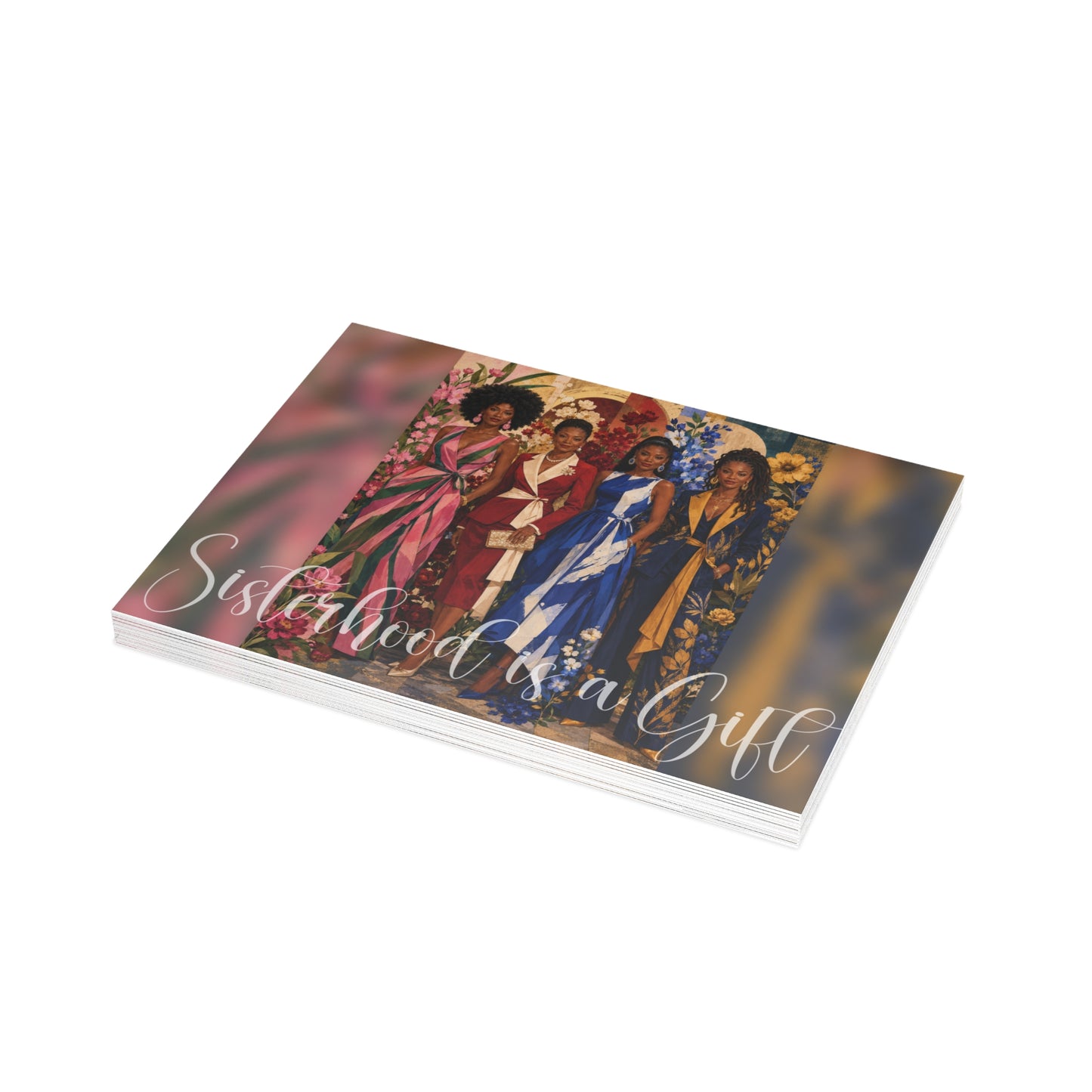 AKA, DST, ZPB and SGR Sisterhood is a Gift - 4 Sororities - Illustrated - Greeting Cards, Perfect for Crossings Celebrations, Friendship, Special Occasions, Artful Designs, Meaningful Gifts