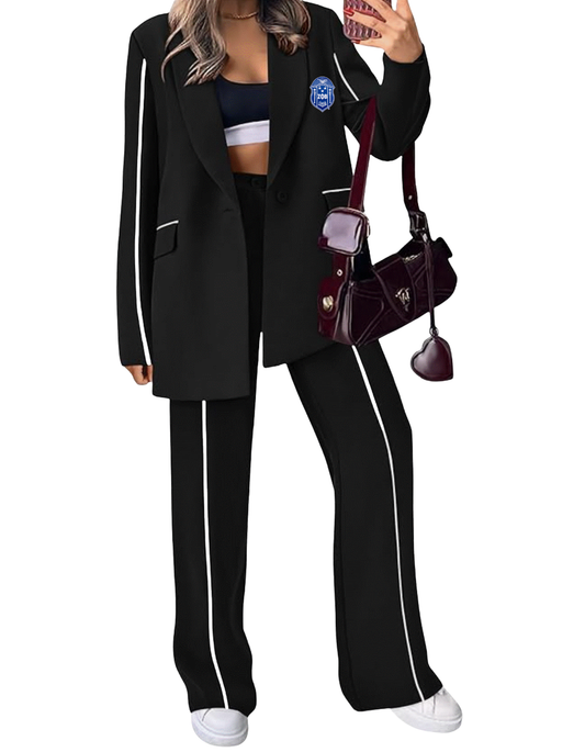 Oversized Jacket Striped Business Pant Suit