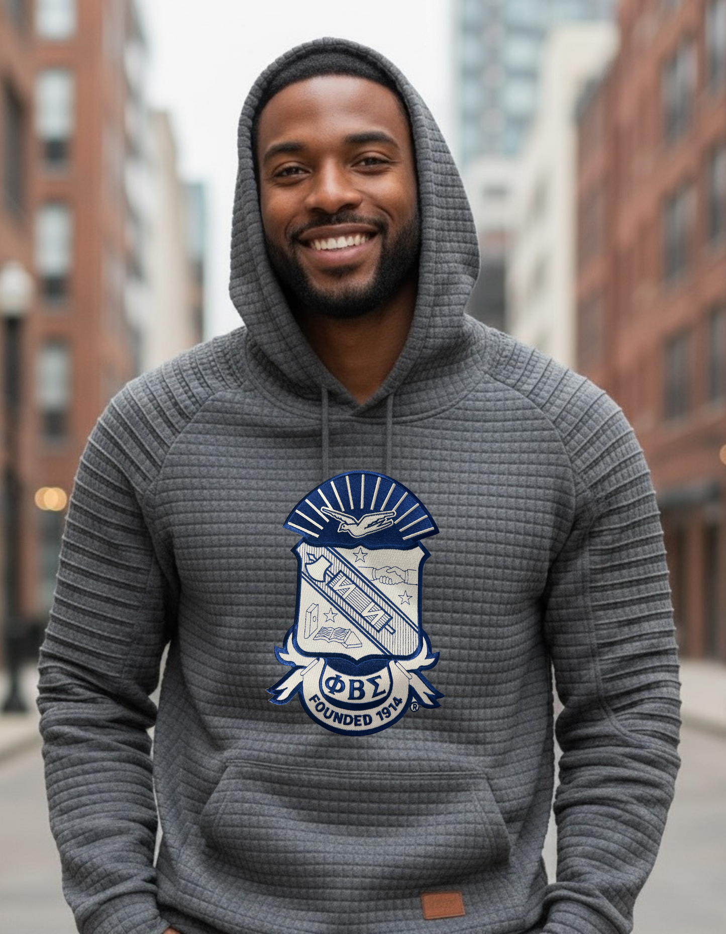 Phi Beta Sigma Shield Textured Sweatshirt