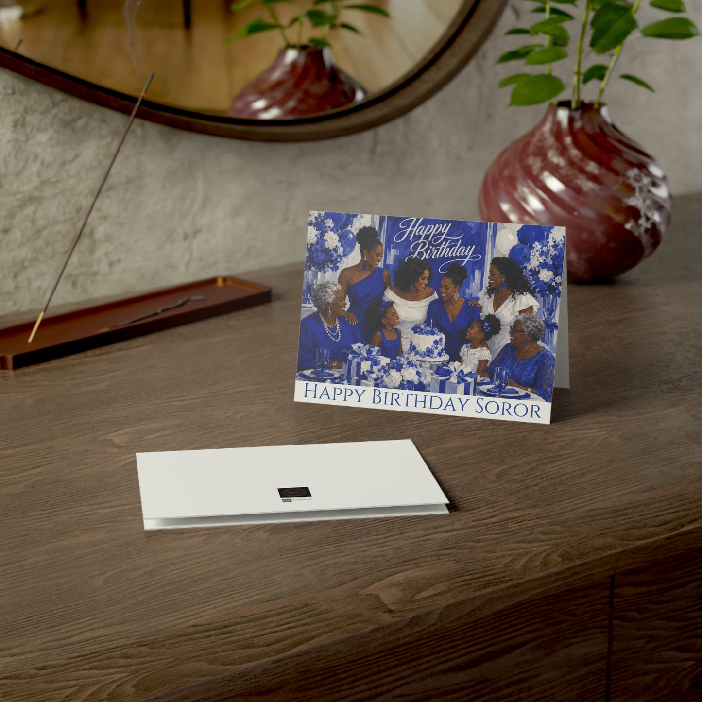 ZPB Happy Birthday Soror: Design 3 - Illustrated - Greeting Cards, Perfect for Crossings Celebrations, Friendship, Special Occasions, Artful Designs, Meaningful Gifts