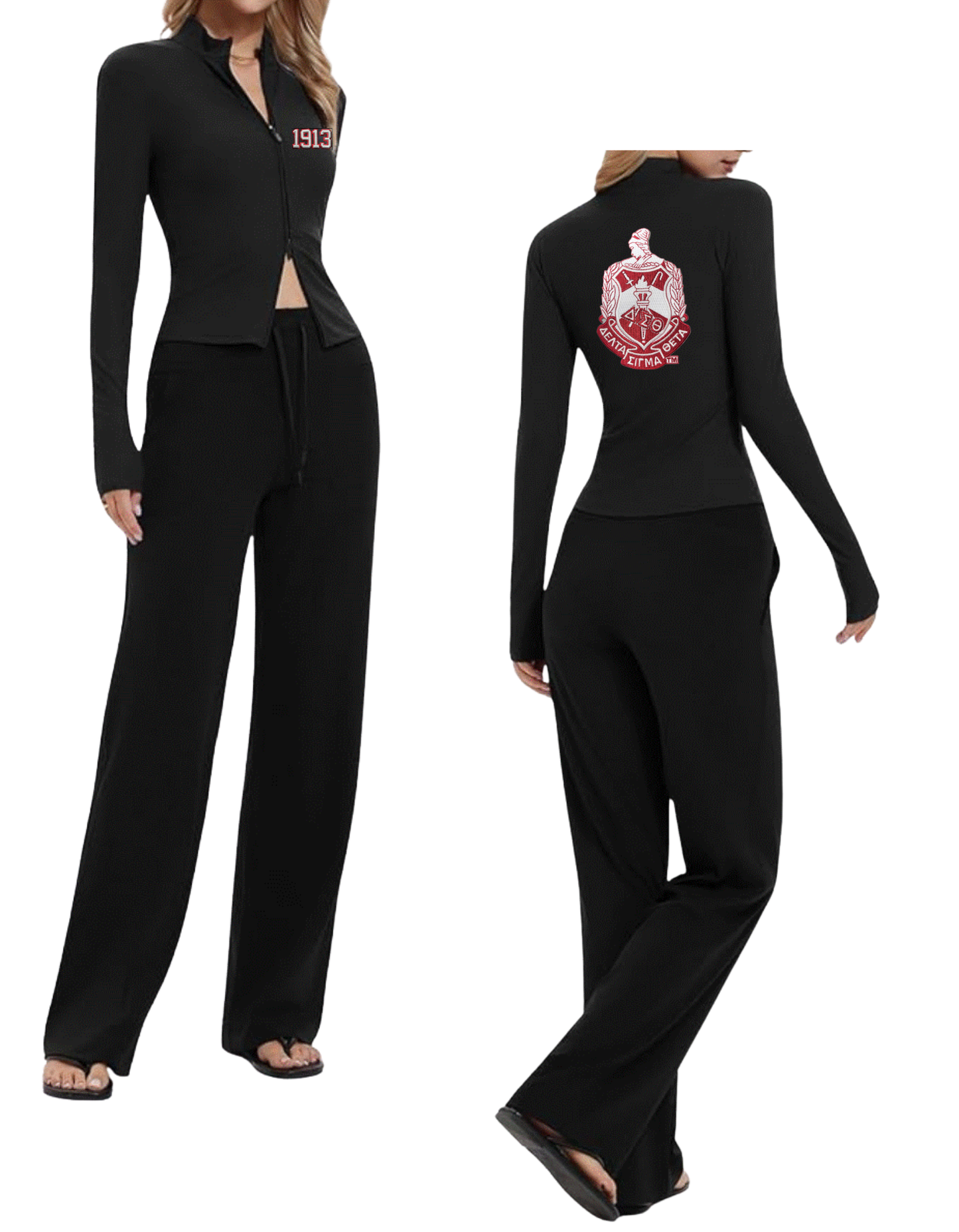 Delta Sigma Theta Double Zipper Sweatsuit