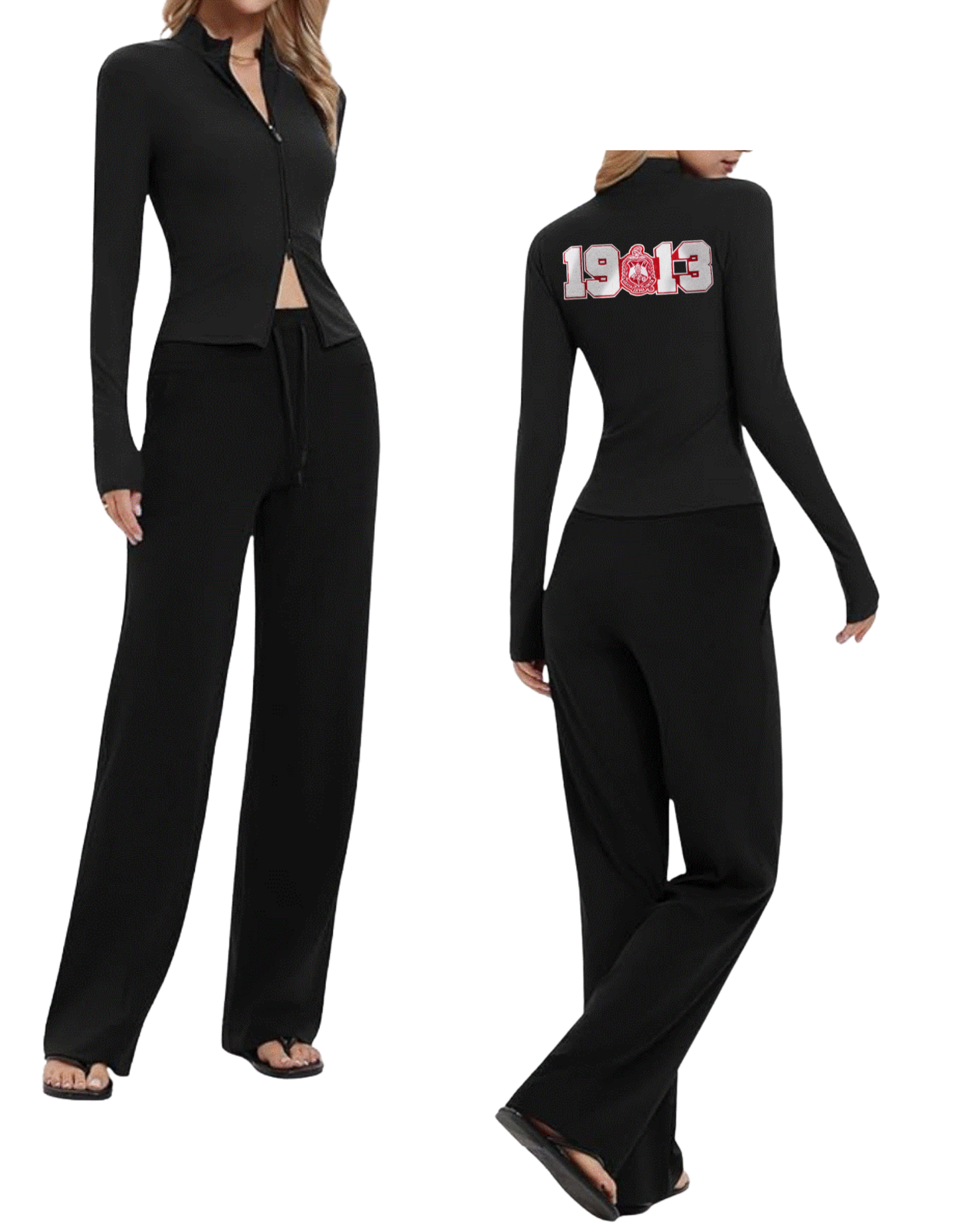 Delta Sigma Theta Double Zipper Sweatsuit