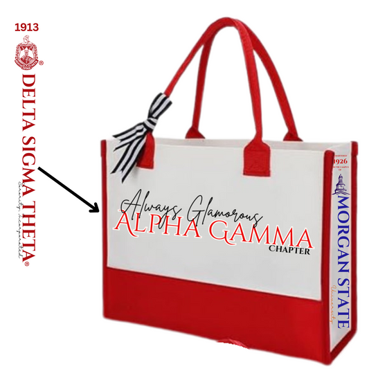 Alpha Gamma Always Glamorous Canvas Tote Bag