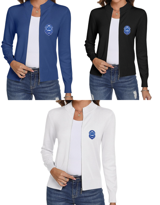 Zeta Phi Beta Zippered Cardigan