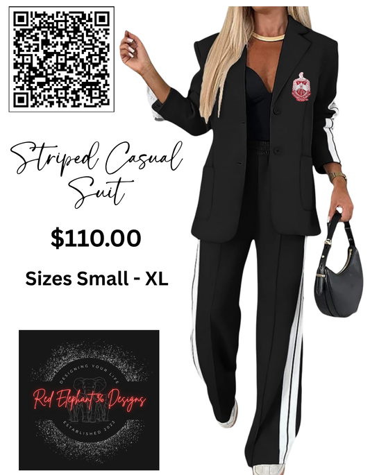 Delta Sigma Theta Striped Casual Suit