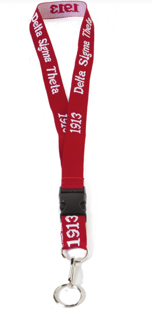 Delta Sigma Theta Woven Embroidered Lanyard