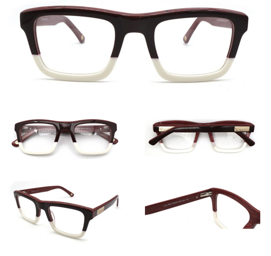 Cairo Retro Square Maroon Eyeglasses by Vontelle