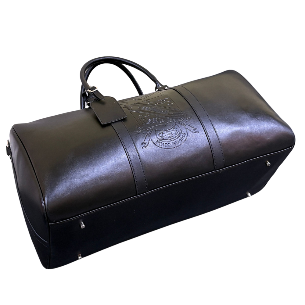 PRE-ORDERED ITEM: Phi Beta Sigma Weekender Overnight Bag Water Resistant PU Leather Genuine Leather Large Carry on Bag Travel Tote Duffel Bag for Men