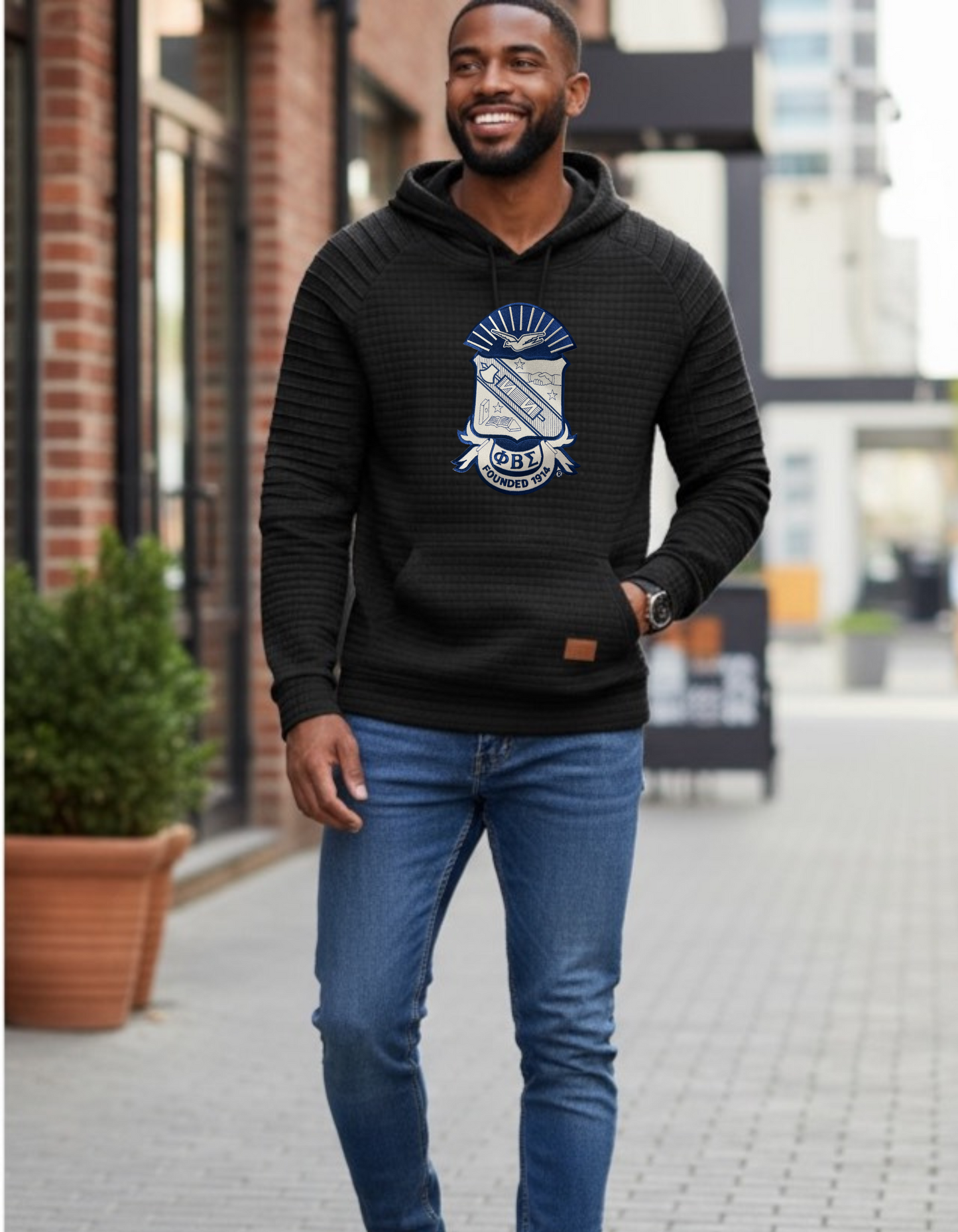 Phi Beta Sigma Shield Textured Sweatshirt