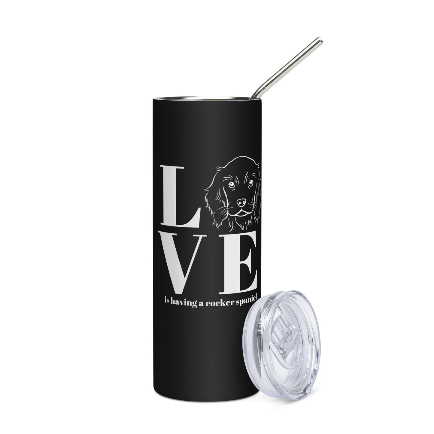 Love is having a Cocker Spaniel - Stainless steel tumbler